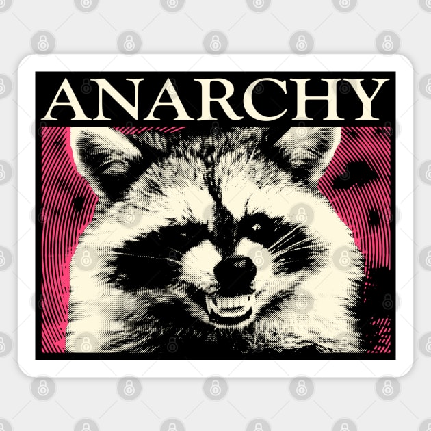 Anarchy Raccoon Pink Magnet by giovanniiiii